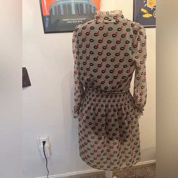 Pinko Polyester Mid Length Graphic Chiffon Dress US 6 - Picture 3 of 4